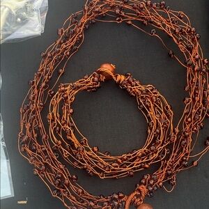 Elegant Brown Beaded Necklace